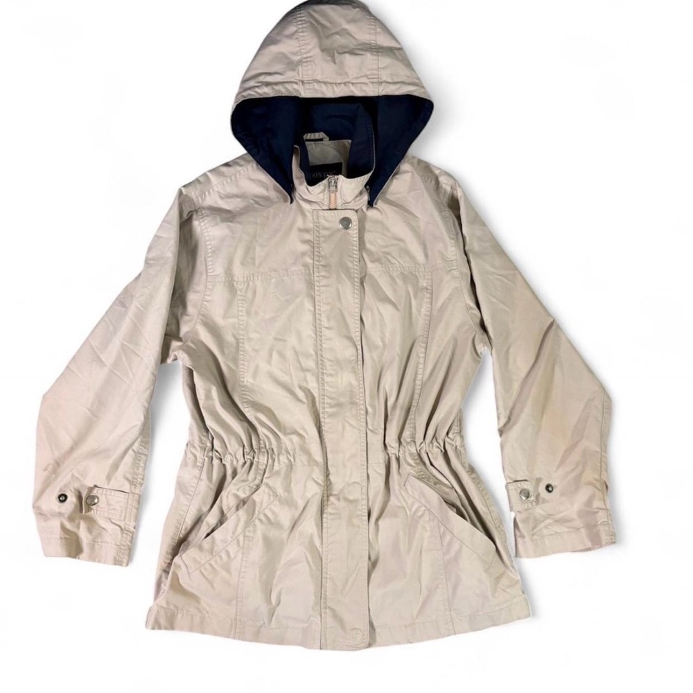 London Fog Cream Hooded Trench Coat